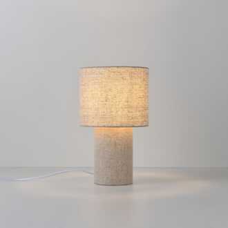 Tafellamp Marone lino m - E27-fitting - Kap en voet van linnen - Medium - IP20 voor binnen Beige