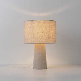 Tafellamp Melyro lino - E27-fitting - Linnen kap en voet - IP20 voor binnen Beige