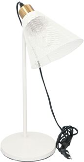 Tafellamp - met Stekker - Aan/Uit Schakelaar - 30 cm - E27 Fitting - Wit