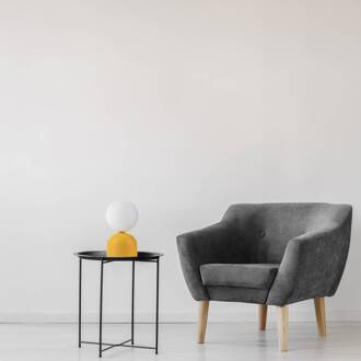 Tafellamp Miki, geel, hoogte 21 cm, metaal/glas, G9 geel, opaal