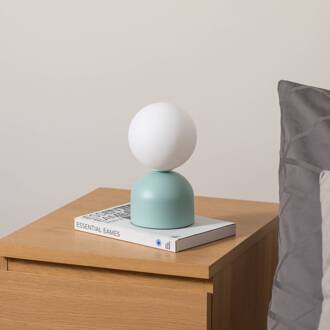 Tafellamp Miki, mintgroen, hoogte 21 cm, metaal/glas, G9 mintgroen, opaal