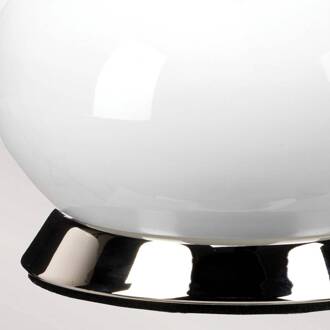 Tafellamp Milo, nikkel-wit-roze wit, roze, nikkel