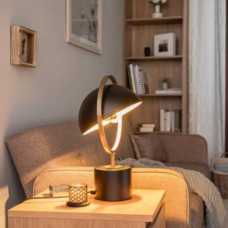 Tafellamp ML-9132-1BSY met draaibare kap zwart, antiek goud