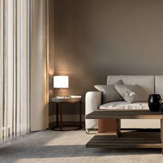 Tafellamp Modena, wit/nikkel, chintz, hoogte 27 cm, E14 nikkel, wit