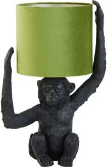 Tafellamp Monkey - Zwart/Olijf Groen - 33x24x51 cm