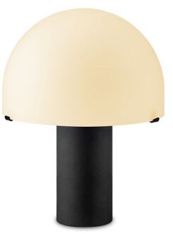 Tafellamp Mushroom Zwart - Bedlampje - Glas en Metaal