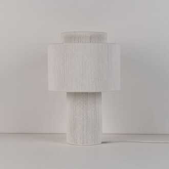 Tafellamp Nevada bianco - E27-fitting - IP20 voor binnen - Wit - Gevlochten katoenen koordjes - Drielaags