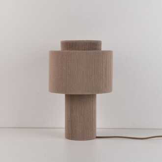 Tafellamp Nevada taupe - E27-fitting - IP20 voor binnen - Taupe - Gevlochten katoenen koordjes - Drielaags