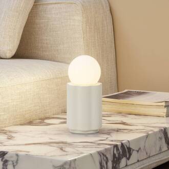 tafellamp Nielson, beige, hoogte kap 8,5 cm, gips beige, wit