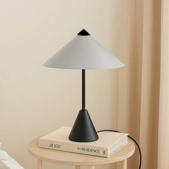 tafellamp Norvik, hoogte 35 cm, zwart/grijs, metaal zwart, lichtgrijs