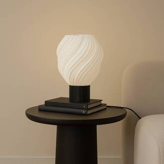 tafellamp Nuvia, hoogte 39,1 cm, wit, 3D-print wit, zwart