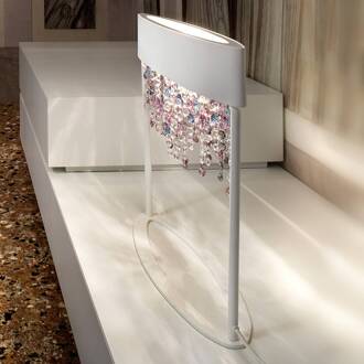 Tafellamp Ola TL2 wit/koud gekleurde kristallen wit, meerkleurig