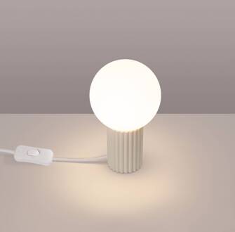 Tafellamp ORBI, beige, glas/metaal, hoogte 19 cm, G9 beige, wit mat