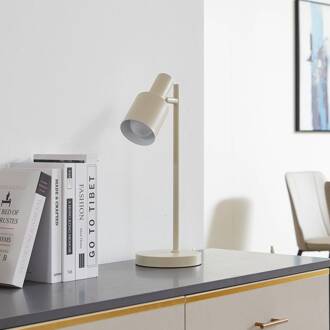 tafellamp Ovelia, beige, metaal, E27
