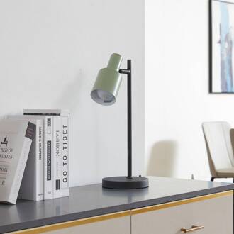 tafellamp Ovelia, groen/zwart, metaal, E27 groen, zwart