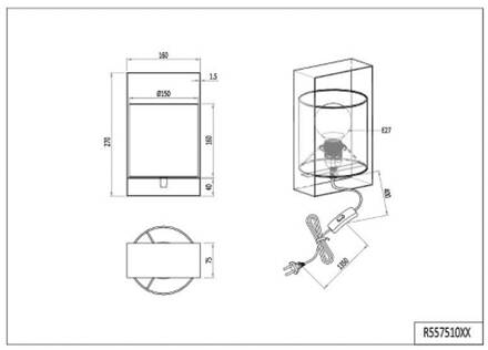 Tafellamp Pail, zwart mat, metaal, hoogte 27 cm zwart mat, wit