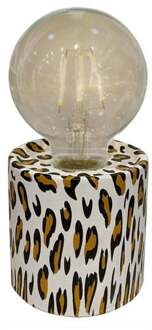Tafellamp panterprint - bruin - ø8.5x17 cm