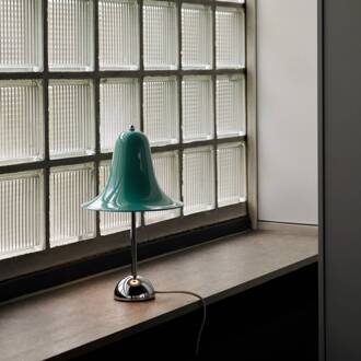 tafellamp Pantop, donker blauwgroen, hoogte 23 cm donker blauwgroen, chroom