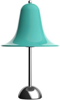 tafellamp Pantop, licht blauwgroen, hoogte 23 cm, E14 licht blauwgroen, chroom