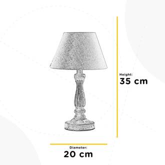 Tafellamp Raffy van verouderd hout beige