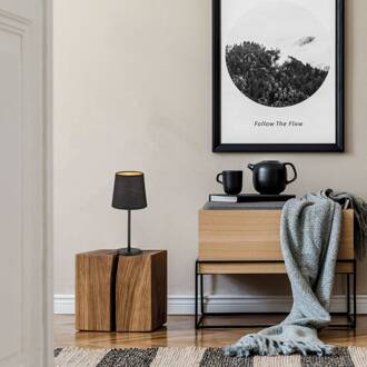 Tafellamp Rimini, zwart, textiel, hoogte 30 cm, E14 zwart, goud