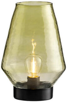 Tafellamp Ronda - groen - Ø15x22 cm - Leen Bakker Zwart - 24 x 15 x 15