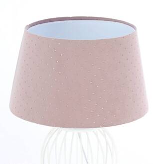 Tafellamp Rosabelle met voet in kooivorm, roze wit, roze