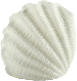 Tafellamp schelp vorm - wit - was / kunststof - sfeerverlichting - 16 cm - sfeerlamp