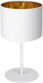 Tafellamp Soho, cilindrisch hoogte 34 cm wit/goud wit, goud
