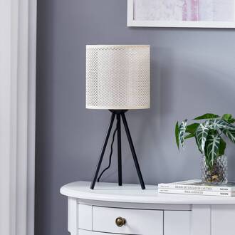 tafellamp Soula, Ø 20 cm, beige, kunststof, E27