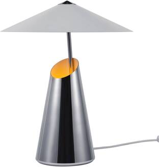 Tafellamp Taido van metaal, chroom chroom, zwart