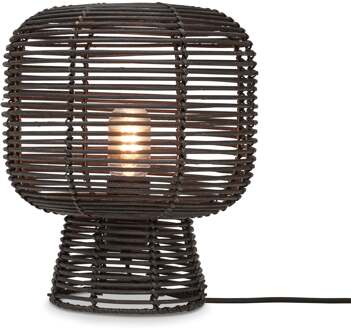 Tafellamp Tanami - Rotan Zwart - Ø27cm