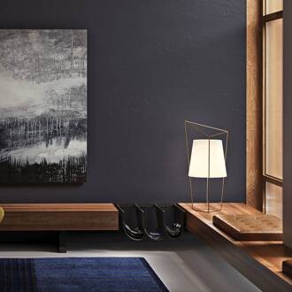 tafellamp Tatu, zwart, hoogte 69 cm, glas zwart, wit