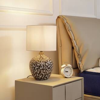 tafellamp Thalassia, zwart/wit, Ø 26cm, keramiek zwart, wit