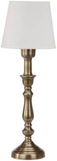 tafellamp Therese Mia, 43 cm, wit/messing, linnen wit, antiek messing