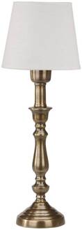tafellamp Therese Mia, 51 cm, wit/messing, linnen wit, antiek messing