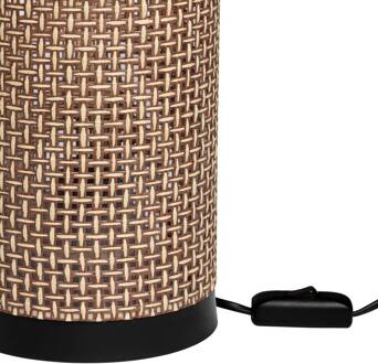 Tafellamp Tina, bruin gemonteerd, cilindrisch, Ø 14 cm bruin gemonteerd, zwart