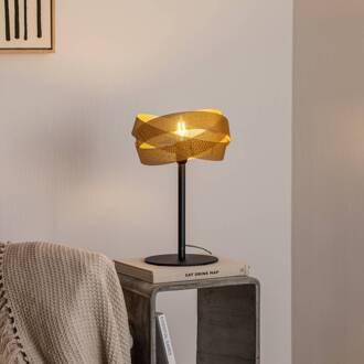 Tafellamp Tornado, zwart/goud, metaal, Ø 26 cm, E14 goud, zwart