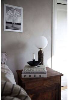 tafellamp Torrano, bruin, hoogte 53 cm bruin gemarmerd, wit, geborsteld messing