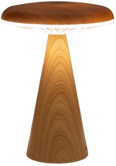 Tafellamp USB oplaadbaar bamboe 20x12cm bruin