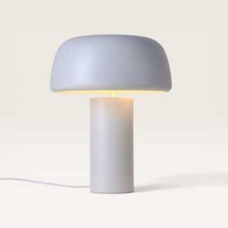 Tafellamp Voryn bianco m - Witte paddenstoel lamp van metaal voor binnen - Zonder lichtbron Mat wit