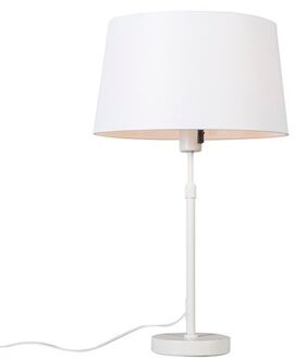 Tafellamp wit met kap wit 35 cm verstelbaar - Parte