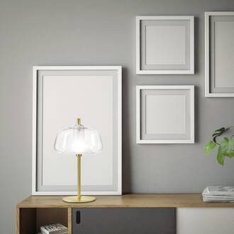 Tafellamp X-Ray, kap 12 cm hoog, helder transparant, goudkleurig