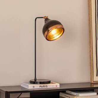 Tafellamp Yildo, zwart/koper, metaal, hoogte 52 cm zwart, koper