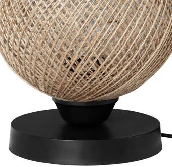 Tafellamp Yumak, bruin/zwart, Ø 18 cm, kabel, metaal bruin, zwart