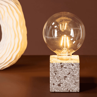 Tafellamp 'Zacharia' Terrazzo, kleur Grijs