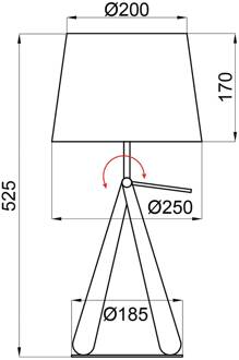 Tafellamp Zazou LT wit / hout licht wit, licht hout