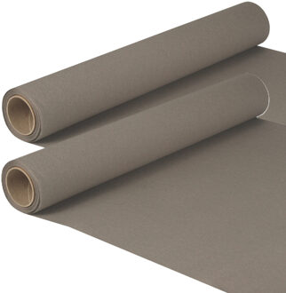 Tafelloper - 2x - grijs - 500 x 40 cm - papier - tafelkleed loper - tafelversiering