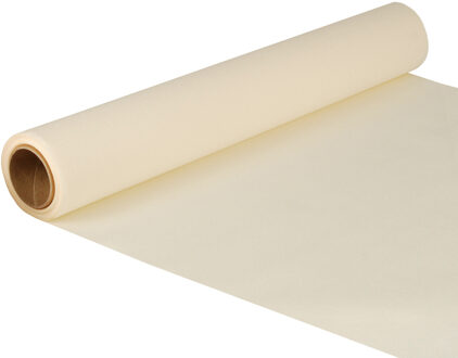 Tafelloper - creme wit - 500 x 40 cm - papier - tafelkleed loper - tafelversiering