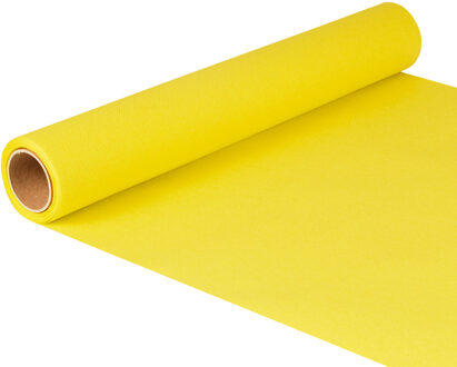 Tafelloper - geel - 500 x 40 cm - papier - tafelkleed loper - tafelversiering